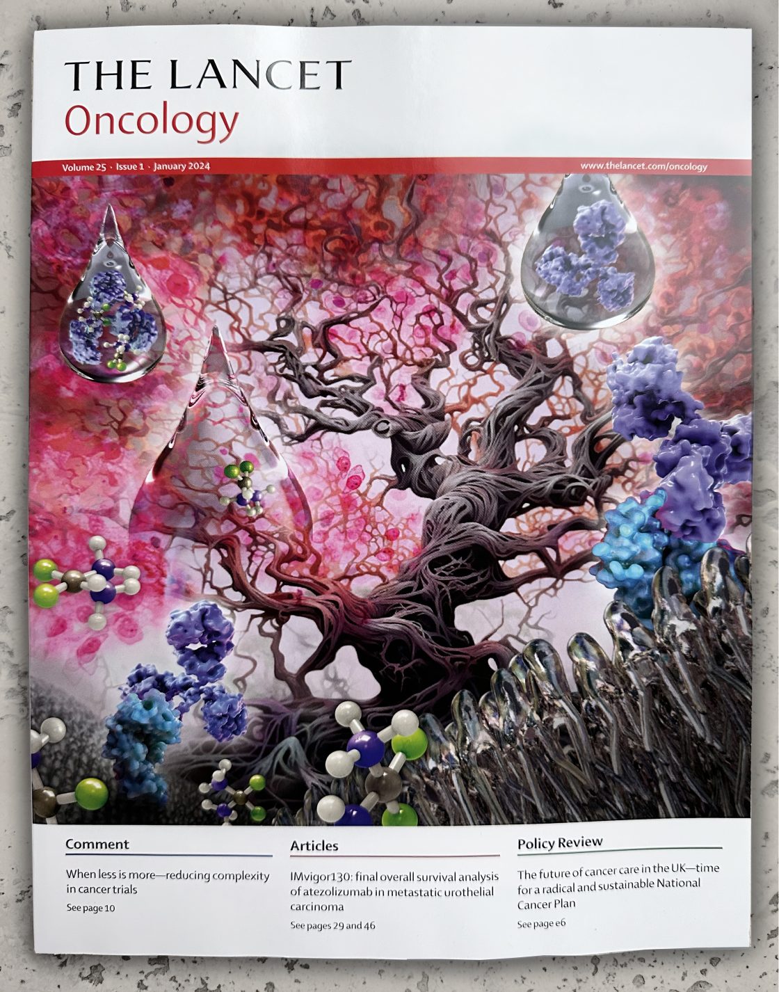 January Cover Art for The Lancet Oncology - Geras Healthcare Productions